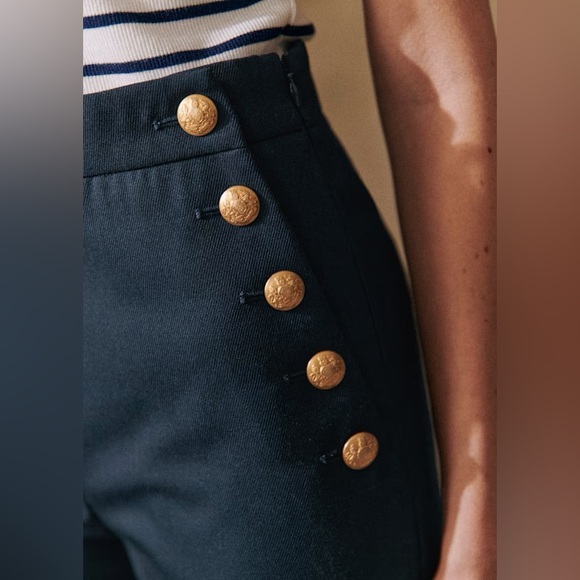 Sezane Marino Trouser in Navy Wool - Picture 3 of 10